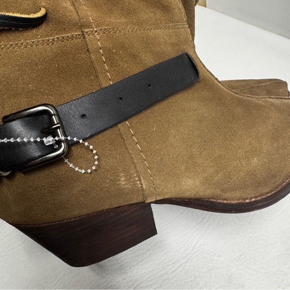 Free people Brown boots back lace sway low boots military taupe size 9.5 - Picture 9 of 16